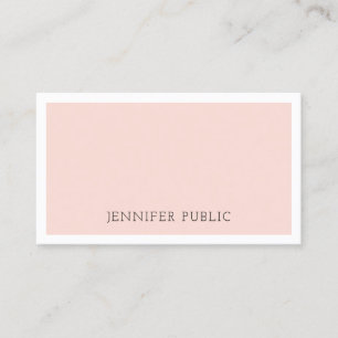 Moderne minimalistische Chic Design Blush Rosa Tre Visitenkarte