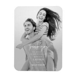 Moderne Minimalistische Chic Hochzeit Vielen Dank Magnet