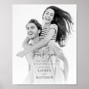 Moderne Minimalistische Chic Hochzeit Vielen Dank Poster