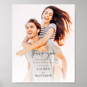 Moderne Minimalistische Chic Hochzeit Vielen Dank Poster