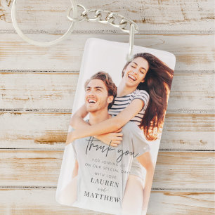 Moderne Minimalistische Chic Hochzeit Vielen Dank Schlüsselanhänger