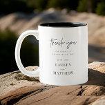 Moderne Minimalistische Chic Hochzeit Vielen Dank Zweifarbige Tasse<br><div class="desc">Design besteht aus modernem,  schicken Typografie mit Sans Serif und Serif Schriftart.</div>