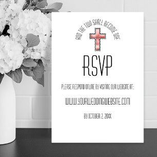 Moderne Minimalistische Christliche Hochzeits-RSVP RSVP Karte