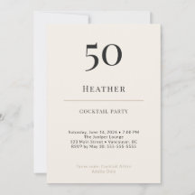 Moderne minimalistische Cocktailparty zum 50. Gebu