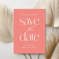 Moderne Minimalistische Coral Pink Chic Hochzeit