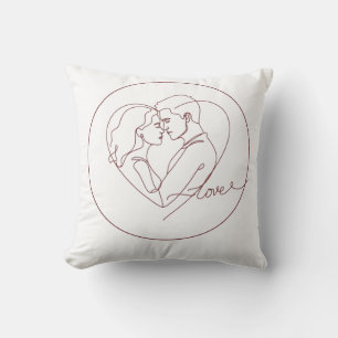 Moderne minimalistische Couple-Line-Kunst - Kabell Kissen