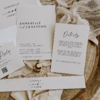 Moderne minimalistische Cream & Black Schrift Hoch