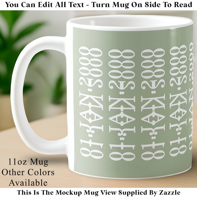 Moderne minimalistische Datum versteckte Nachricht Kaffeetasse (Von Creator hochgeladen)