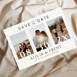 Moderne Minimalistische Datums-Überlagerung mit 3 Save The Date