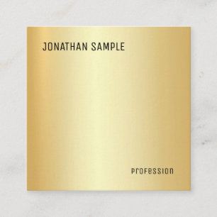 Moderne minimalistische Design-Vorlage in Faux-Gol Quadratische Visitenkarte