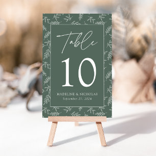 Moderne Minimalistische, dunkle Hochzeit Tischnummer
