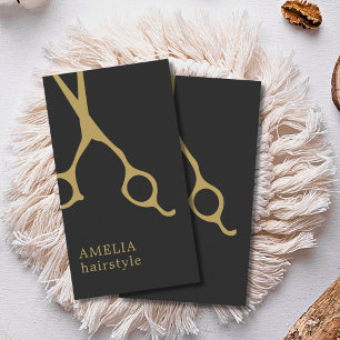 Moderne Minimalistische Dunkle Imitate Gold Haare Visitenkarte