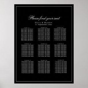 Moderne Minimalistische dunkle schwarze Hochzeit S Poster