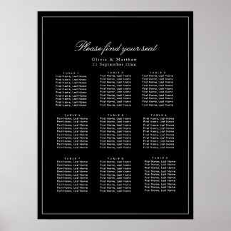 Moderne Minimalistische dunkle schwarze Hochzeit S Poster