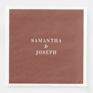 Moderne Minimalistische Dunkle Terracotta & White  Serviette