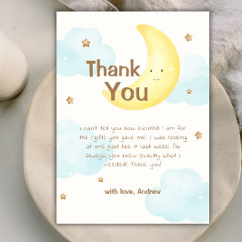 Moderne Minimalistische Dusche über dem Mond Dankeskarte