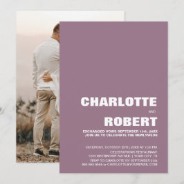 Moderne Minimalistische Dusty Rose Hochzeitsempfan Einladung