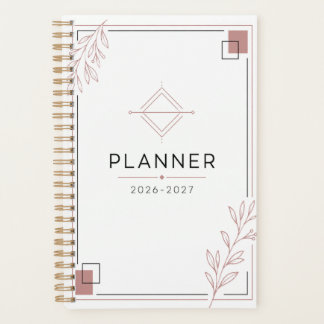 Moderne Minimalistische Dusty Rose Personalisierte Planer