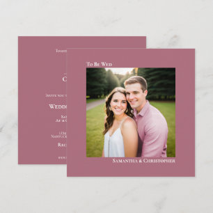 Moderne Minimalistische Dusty Rose Quadratische Fo Einladung