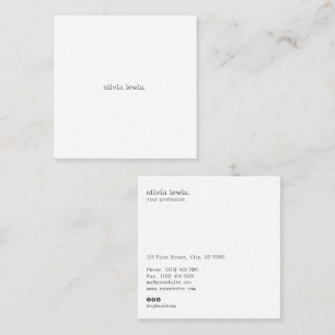 Moderne minimalistische Editor-Schreibmaschinen-Op Quadratische Visitenkarte