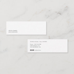 Moderne minimalistische editoriale Schreibmaschine Mini Visitenkarte