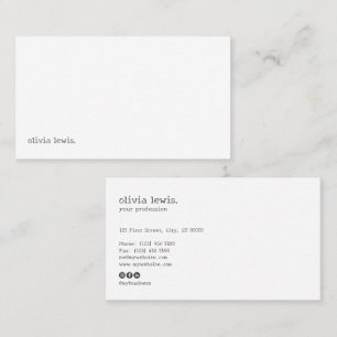 Moderne minimalistische editoriale Schreibmaschine Visitenkarte