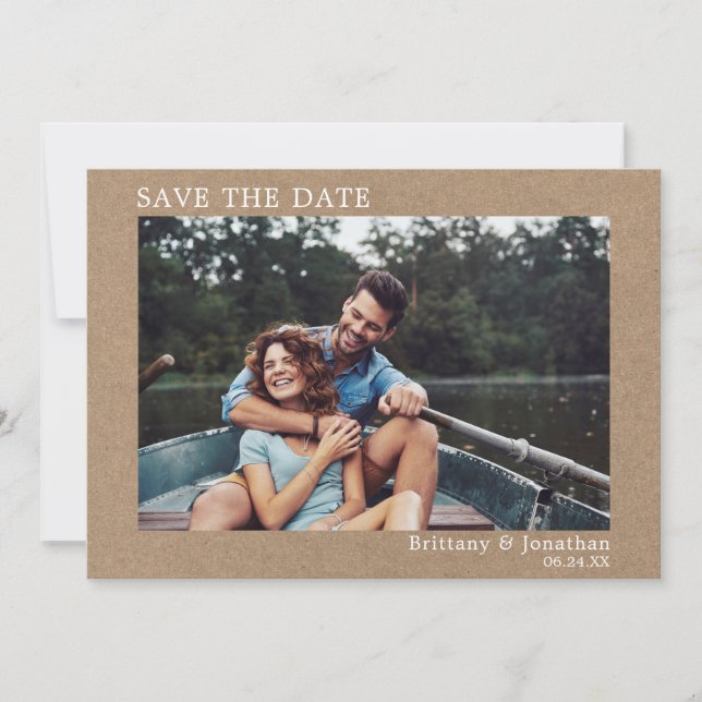 Moderne Minimalistische Einfach-Save the Date-Kraf Save The Date (Vorderseite)