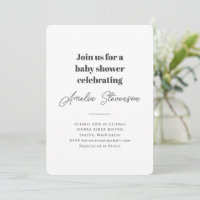 Moderne Minimalistische, einfache Babydusche weiß