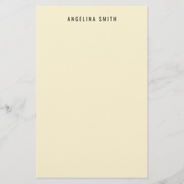 Moderne minimalistische einfache Cornsilk-Farbe Briefpapier (Vorderseite)