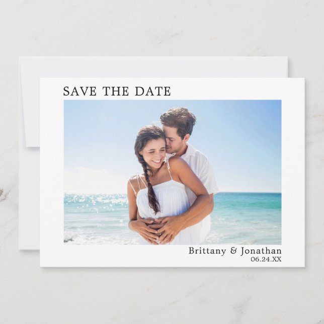 Moderne Minimalistische, einfache Foto Save the Da Save The Date (Vorderseite)