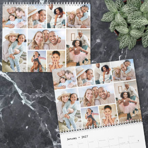 Moderne minimalistische einfache Fotocollage Kalender