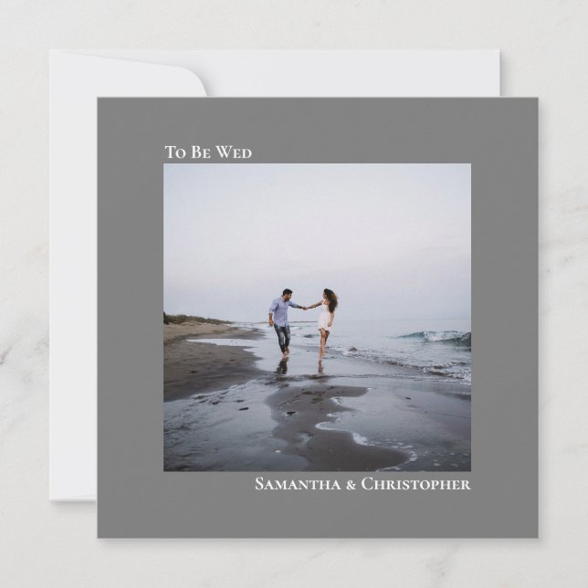 Moderne Minimalistische, einfache Hochzeit auf dem Einladung (Vorderseite)