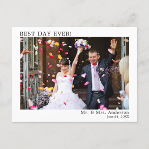 Moderne Minimalistische Einfache Hochzeit Bester T Postkarte