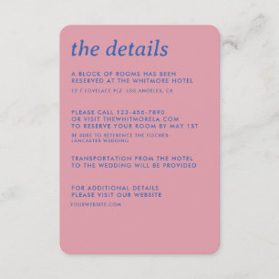 Moderne Minimalistische, einfache Hochzeitsdetails Begleitkarte