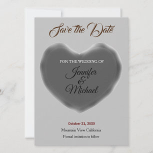 Moderne minimalistische einfache Hochzeitsherz Save The Date