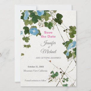 Moderne minimalistische einfache Kalligrafie Flora Save The Date