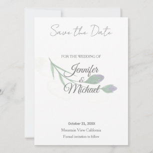 Moderne minimalistische einfache Kalligrafie-Hochz Save The Date