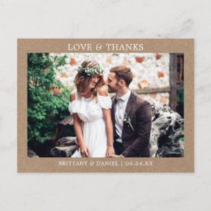 Moderne minimalistische einfache Liebe Dank Kraft Postkarte