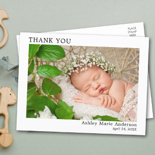 Moderne minimalistische einfache neue Baby-Dankesc Postkarte