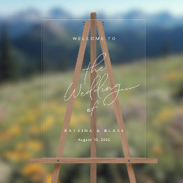 Moderne Minimalistische, einfache Script-Hochzeit Acrylschild