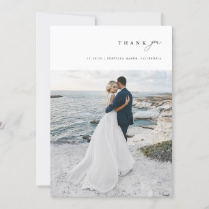 Moderne minimalistische einfache Skript-Hochzeitsf Dankeskarte
