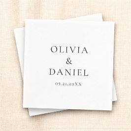Moderne Minimalistische, einfache White Wedding Serviette