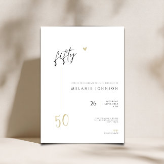 Moderne Minimalistische Einladung zum 50. Geburtst