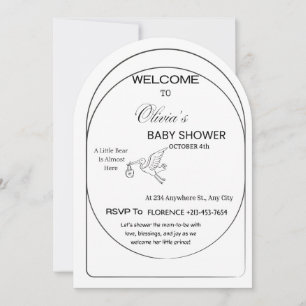 Moderne minimalistische Einladung zur Babyparty mi