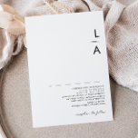 Moderne Minimalistische Einladung zur Hochzeit<br><div class="desc">Diese moderne, minimalistische Einladung für eine Monogramm Hochzeit ist perfekt für Ihre klassische Hochzeit. Das einfache, einzigartige abstrakte Design, begleitet von einem zeitgenössischen minimalistischen Drehbuch und einer Schwarz-Weiß-Farbpalette, verleiht diesem Produkt ein Gefühl von elegantem formalem Luxus und bleibe gleichzeitig simplizistisch, chic bhemian. Behalt es so, wie es ist, oder wähle...</div>