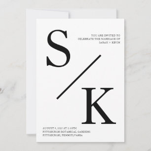 Moderne minimalistische Einladung zur Hochzeit