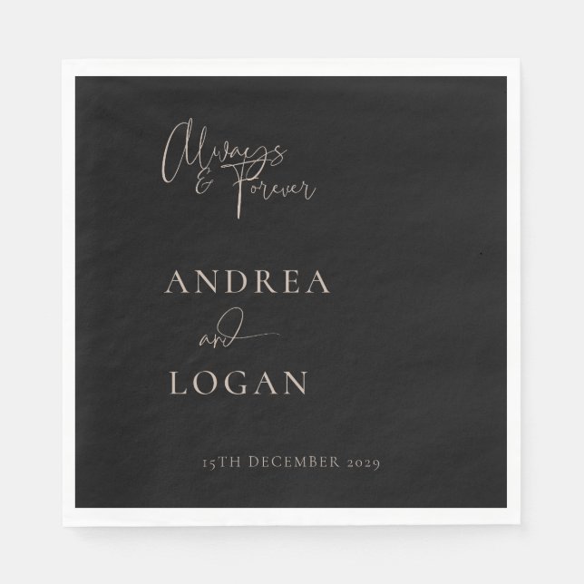 Moderne Minimalistische Elegant Classic Wedding Na Serviette (Vorderseite)
