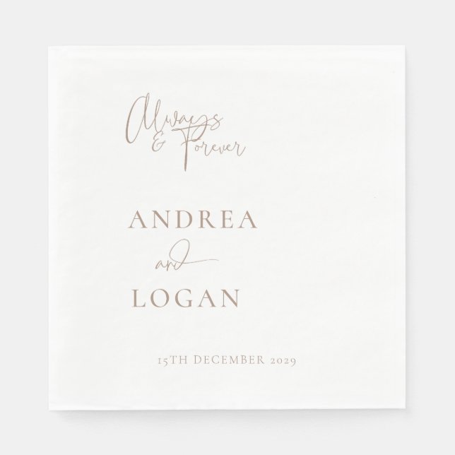 Moderne Minimalistische Elegant Classic Wedding Na Serviette (Vorderseite)