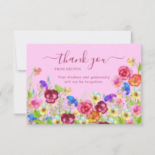 Moderne minimalistische elegante Blumen einfache N Dankeskarte