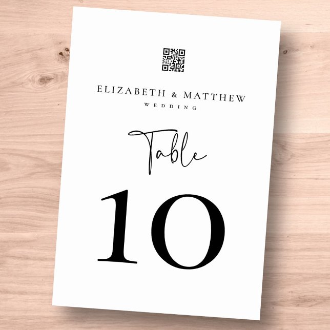 Moderne Minimalistische Elegante Einfache Hochzeit Tischnummer (Von Creator hochgeladen)